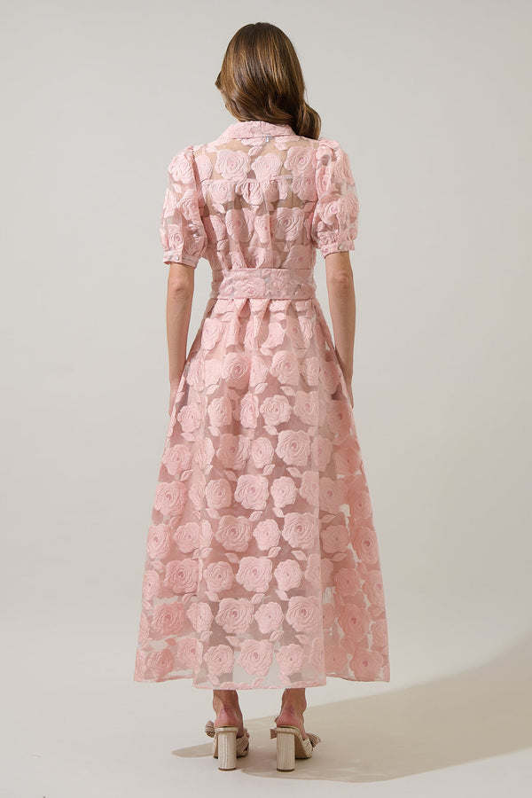 Sugarlips Midnight Rose Aveline Collared Maxi Dress