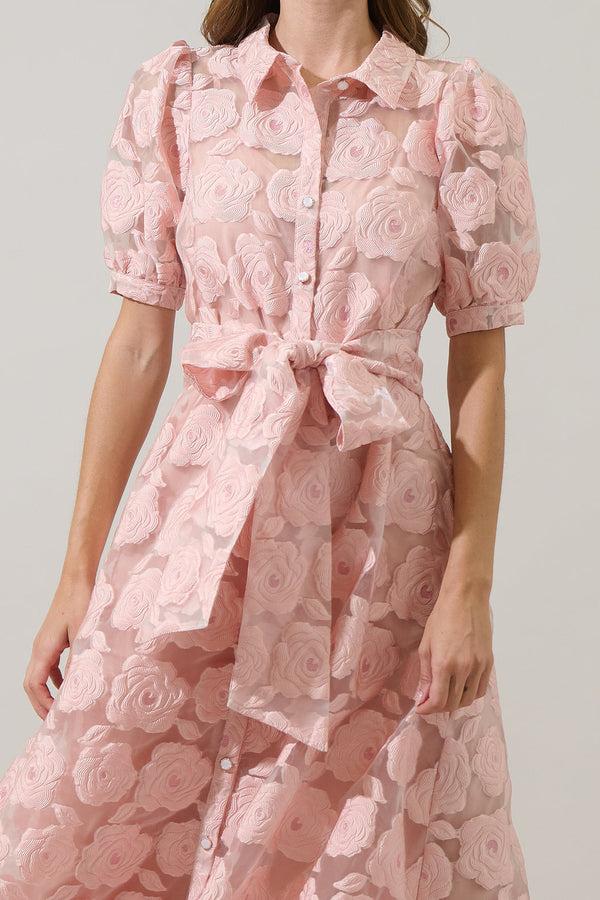 Sugarlips Midnight Rose Aveline Collared Maxi Dress