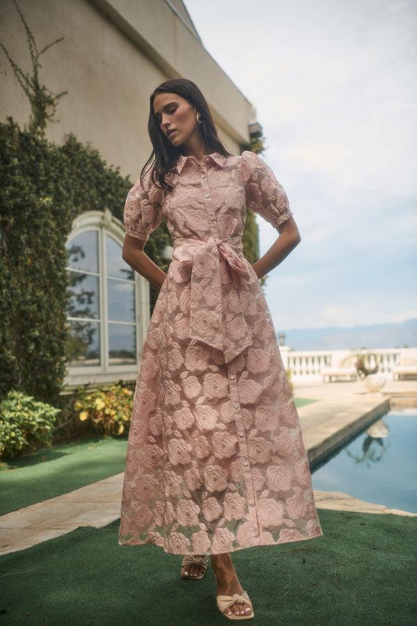 sugarlips Midnight Rose Aveline Collared Maxi Dress