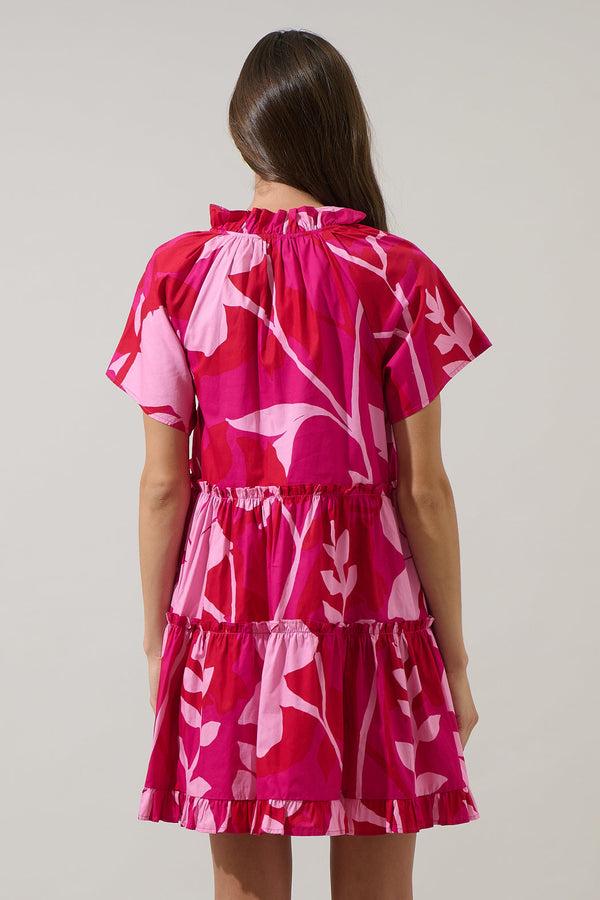 Sugarlips Mila Floral Pallas Poplin Tiered Mini Dress