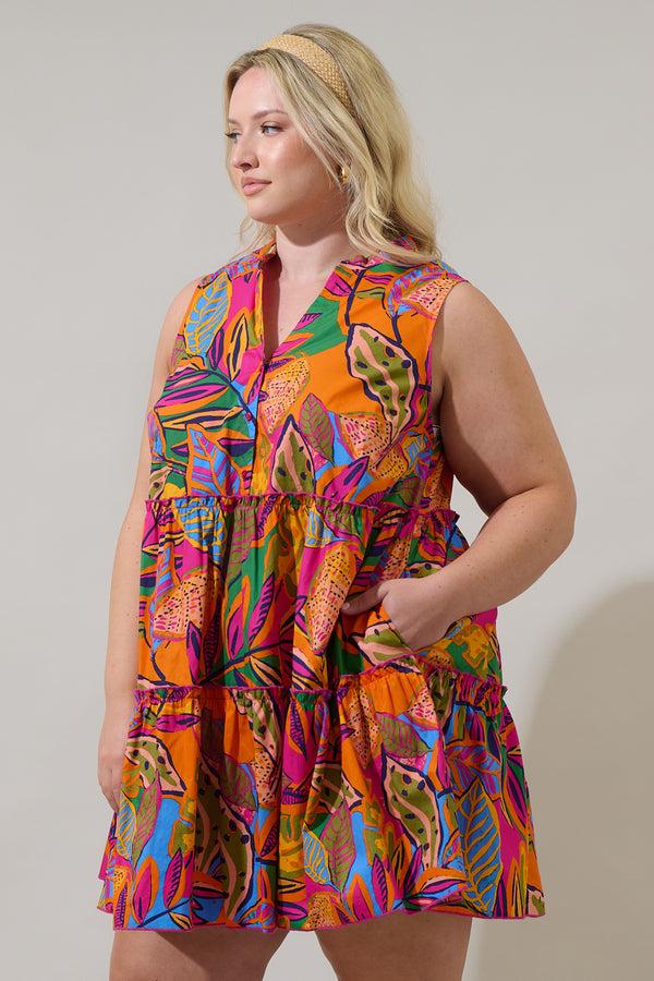 Sugarlips Milana Adrina Shift Tiered Mini Dress Curve
