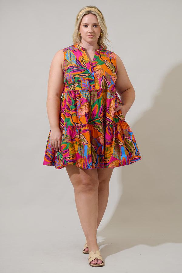 Sugarlips Milana Adrina Shift Tiered Mini Dress Curve