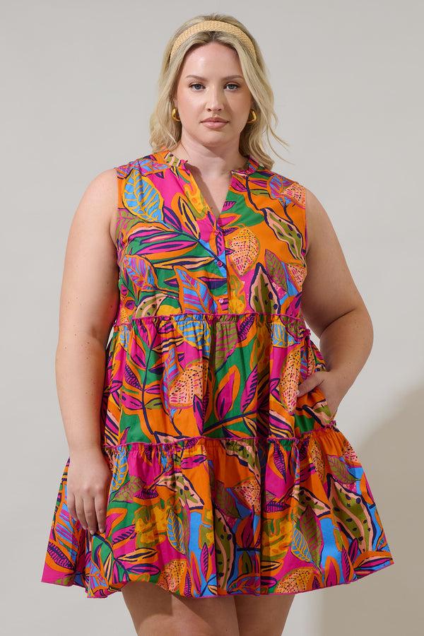sugarlips Milana Adrina Shift Tiered Mini Dress Curve