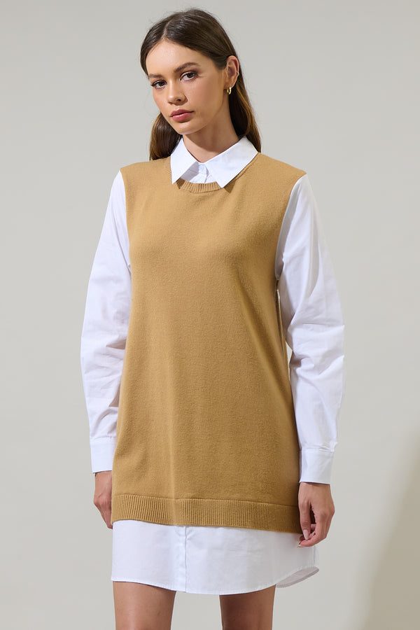 sugarlips Milford Mariela Sweater Vest and Poplin Dress