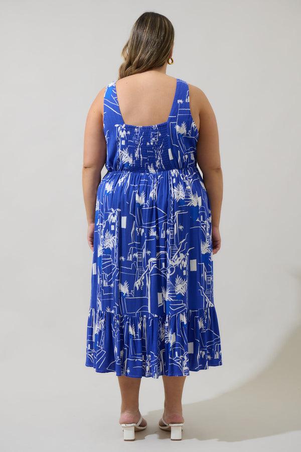 Sugarlips Mims Town Sunnyvale Linen Midi Dress Curve