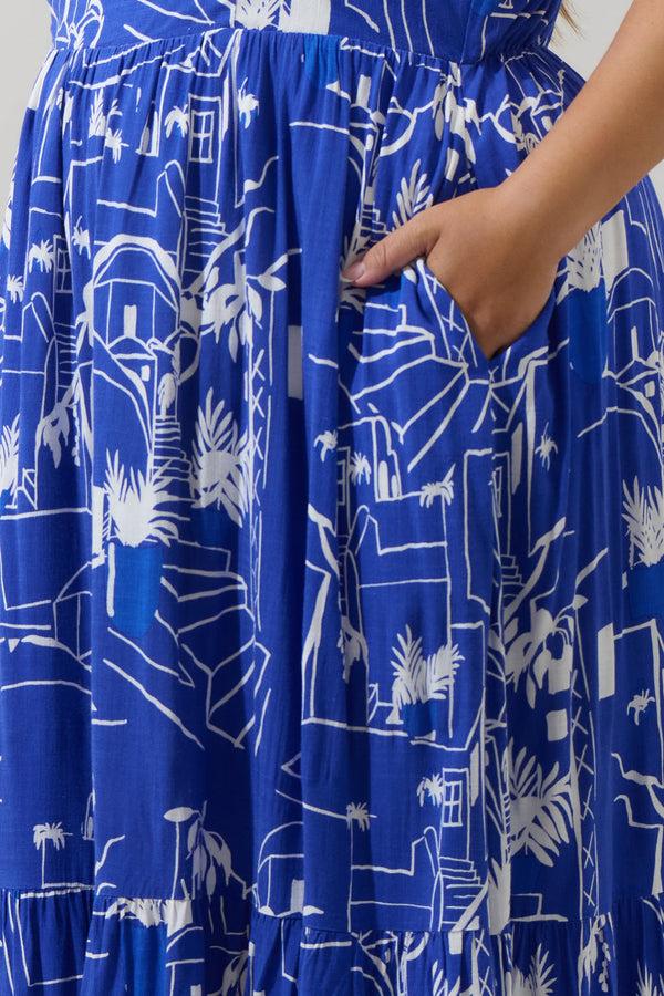 Sugarlips Mims Town Sunnyvale Linen Midi Dress Curve