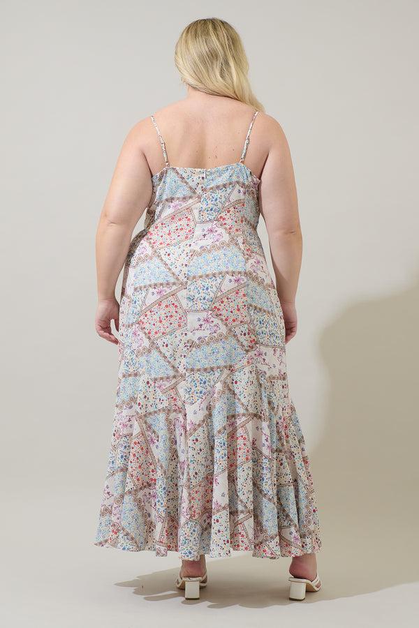 Sugarlips Minzi Floral Hagny Pleated Midi Dress Curve