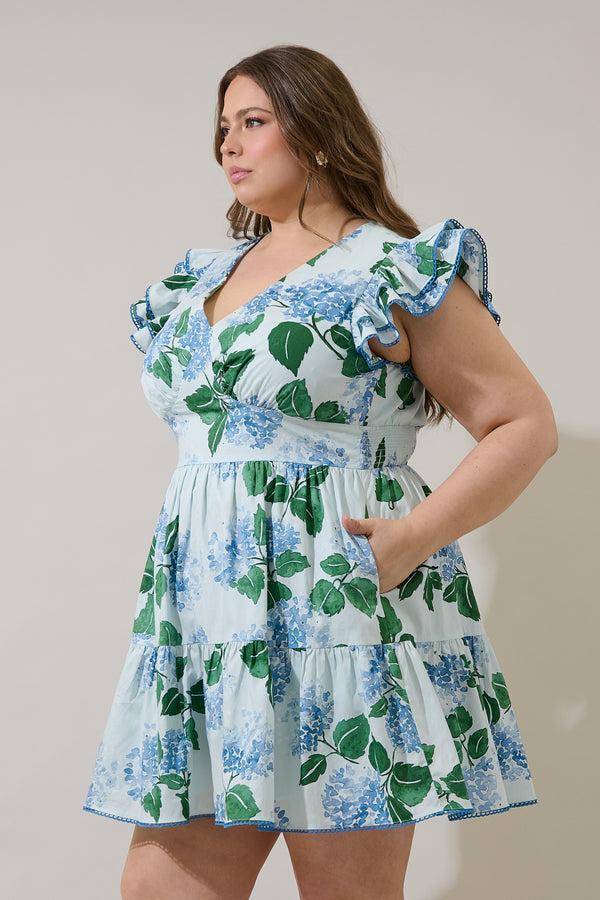 Sugarlips Mirla Floral Surie Ruffle Mini Dress Curve