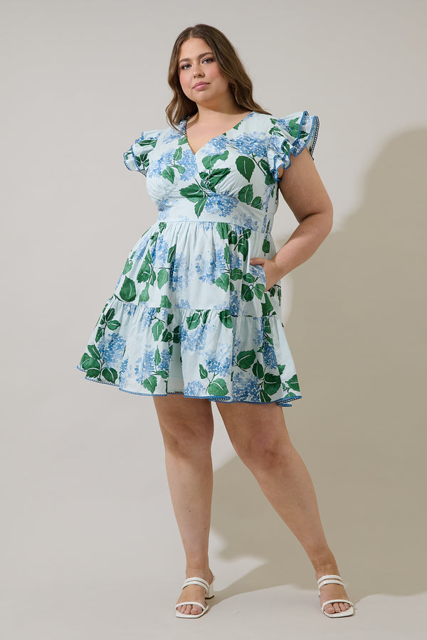 Sugarlips Mirla Floral Surie Ruffle Mini Dress Curve