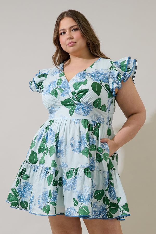 sugarlips Mirla Floral Surie Ruffle Mini Dress Curve