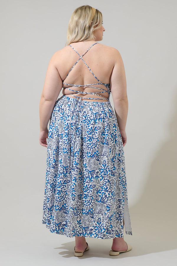 Sugarlips Mize Floral Mavis Criss Cross Midi Dress Curve
