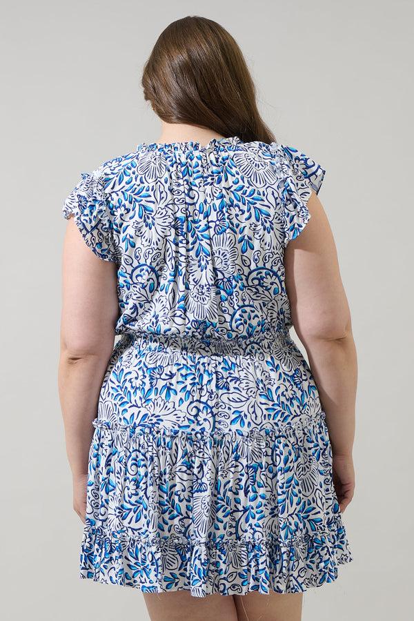 Sugarlips Mize Floral Toledo Tiered Mini Dress Curve