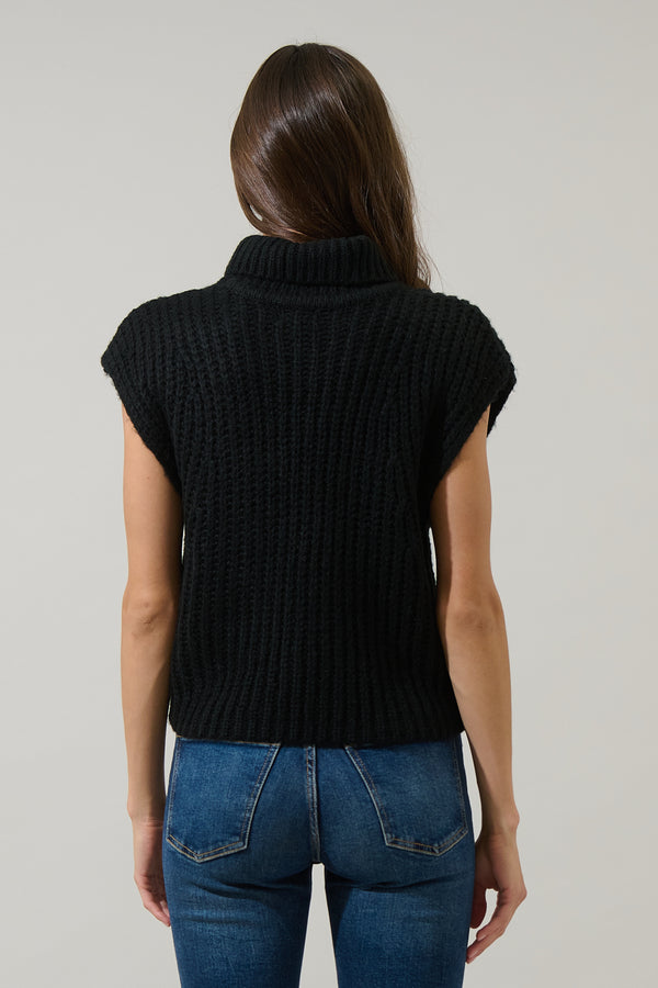 Sugarlips Monica Sleeveless Cropped Turtleneck Sweater