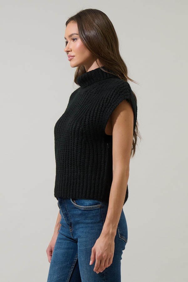 Sugarlips Monica Sleeveless Cropped Turtleneck Sweater