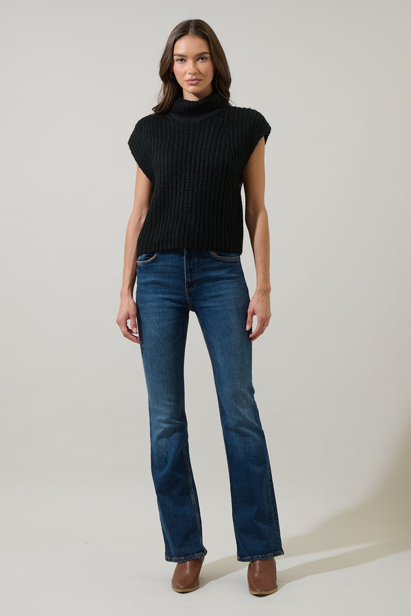 Sugarlips Monica Sleeveless Cropped Turtleneck Sweater