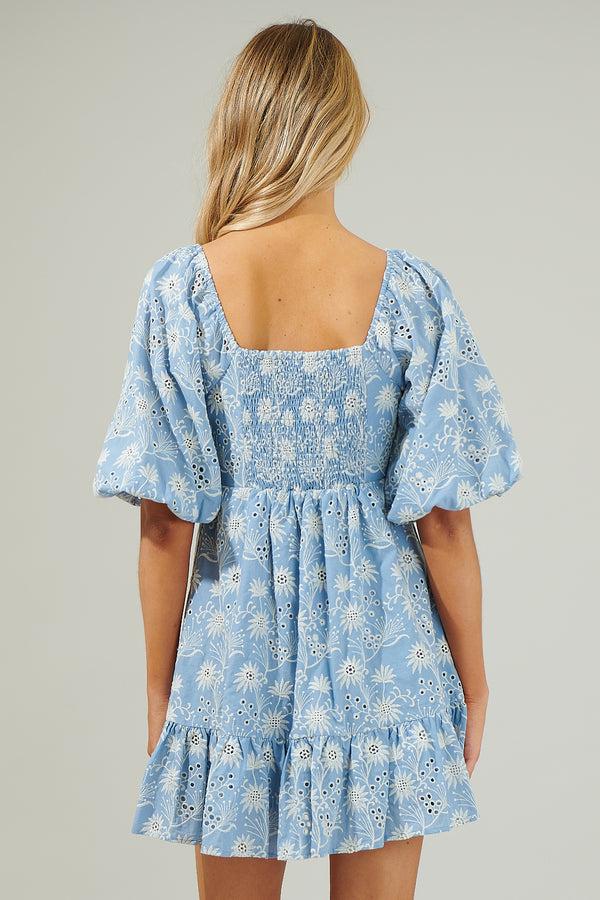 Sugarlips Moonflower Eyelet Evy Sweetheart Mini Dress