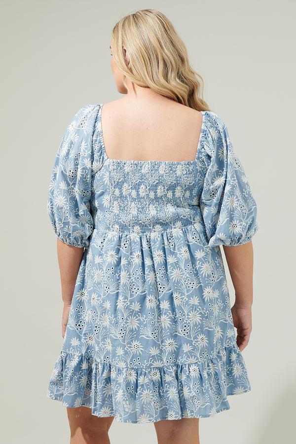 Sugarlips Moonflower Eyelet Evy Sweetheart Mini Dress Curve