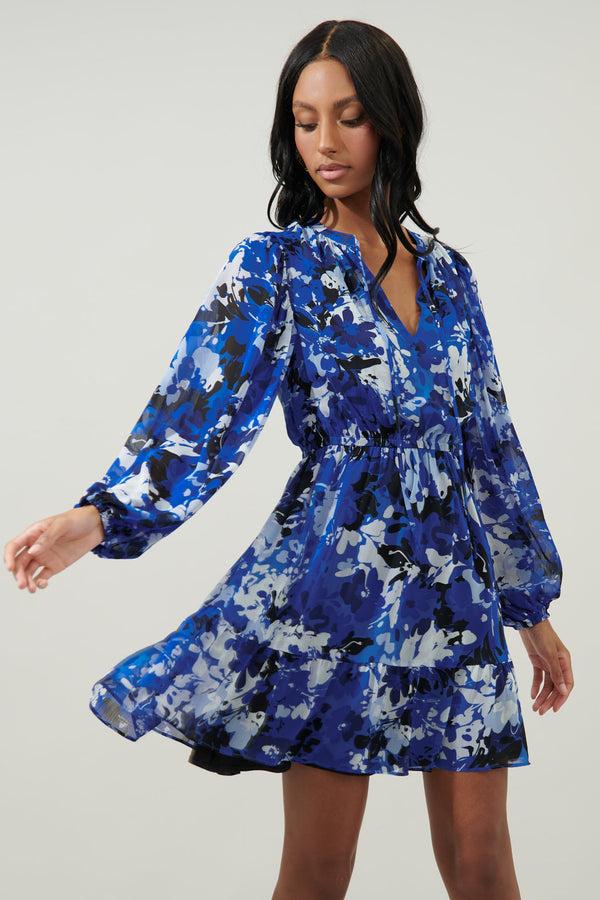 Sugarlips Moonflower Paxton Balloon Sleeve Mini Dress