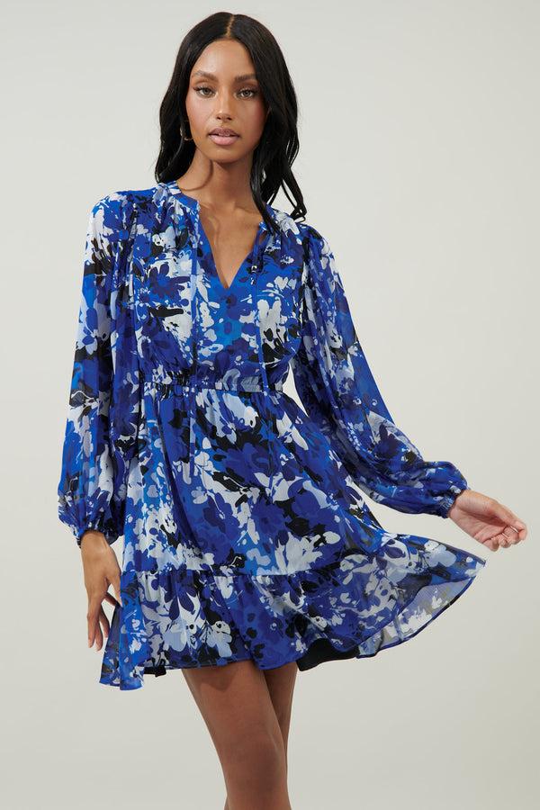 sugarlips Moonflower Paxton Balloon Sleeve Mini Dress