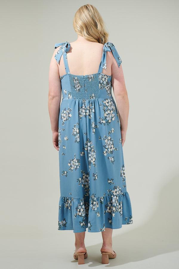Sugarlips Moxie Floral Baker Tie Strap Midi Dress Curve