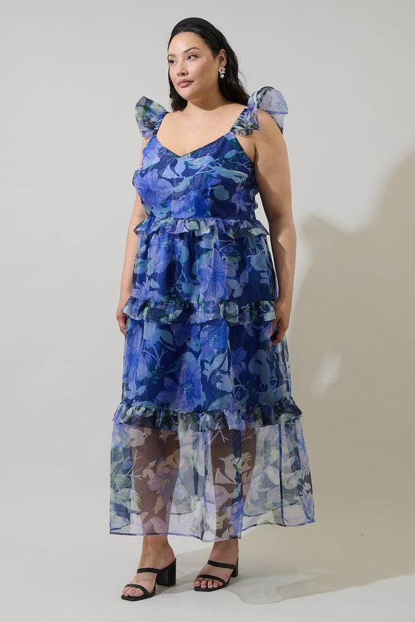 Sugarlips Mylie Organza Truth Tiered Maxi Dress Curve