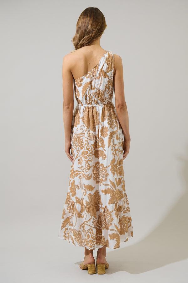 Sugarlips Nadya Floral Elya One Shoulder Maxi Dress