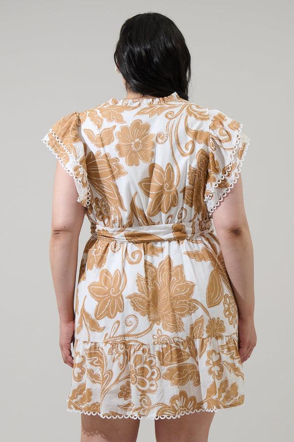 Sugarlips Nadya Floral Eriny Ruffle Mini Dress Curve