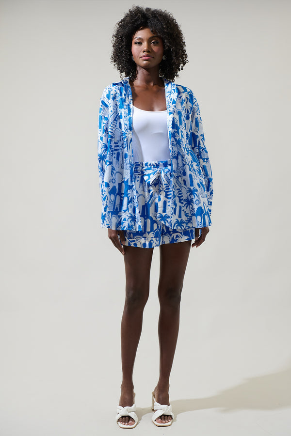 Sugarlips Nala Regie Boyfriend Button Down Cotton Voile Shirt