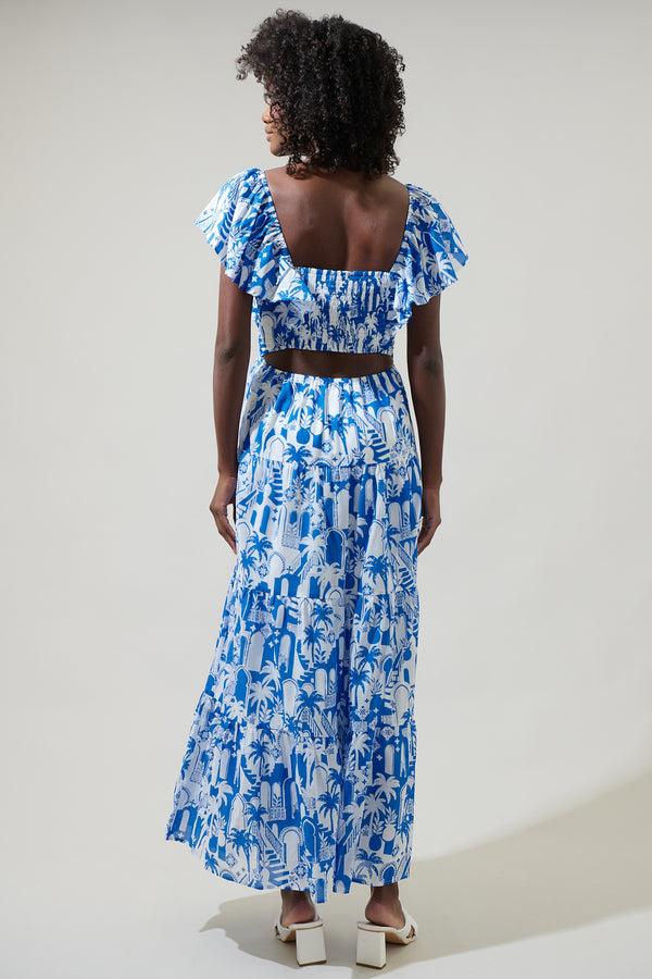 Sugarlips Nala Tiered Smocked Cotton Voile Maxi Dress