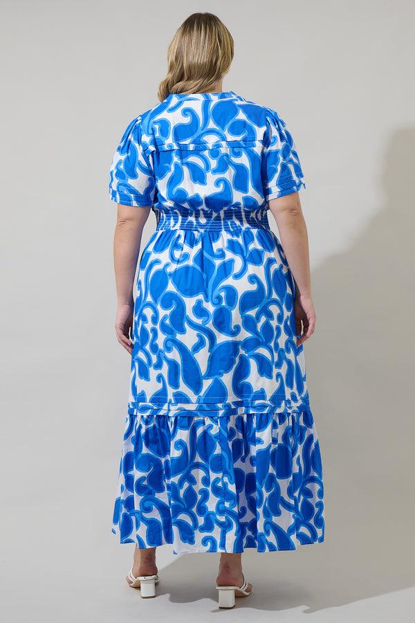 Sugarlips Naydine Floral Belraj Poplin Maxi Dress Curve