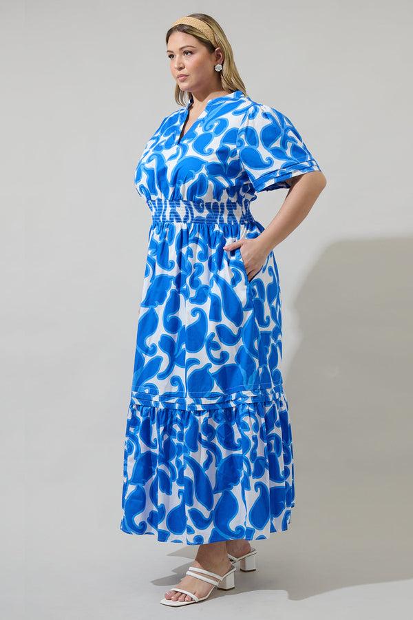 Sugarlips Naydine Floral Belraj Poplin Maxi Dress Curve