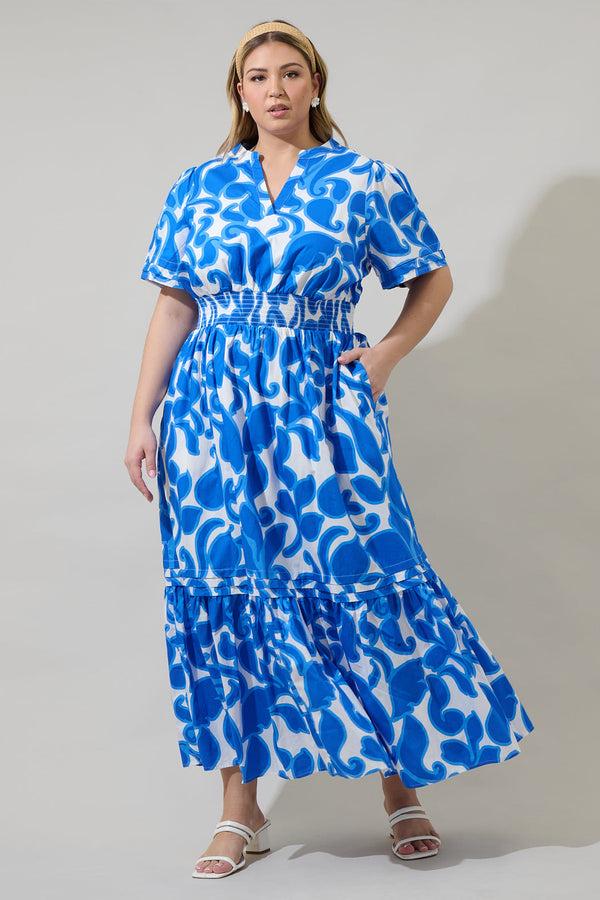 sugarlips Naydine Floral Belraj Poplin Maxi Dress Curve