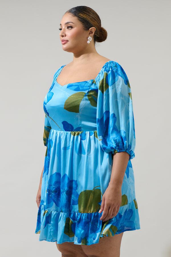 Sugarlips Neiva Floral Evy Sweetheart Mini Dress Curve