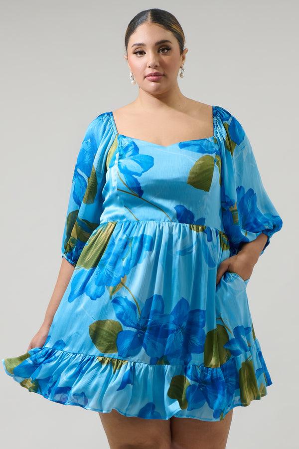 sugarlips Neiva Floral Evy Sweetheart Mini Dress Curve