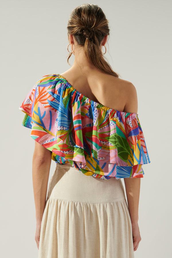 Sugarlips New Guinea Charmer One Shoulder Ruffle Top