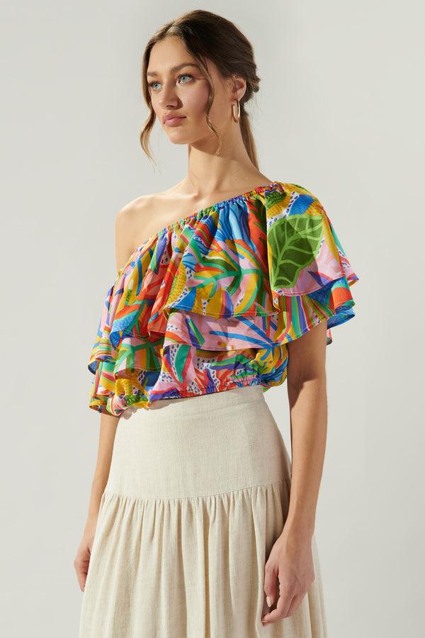Sugarlips New Guinea Charmer One Shoulder Ruffle Top