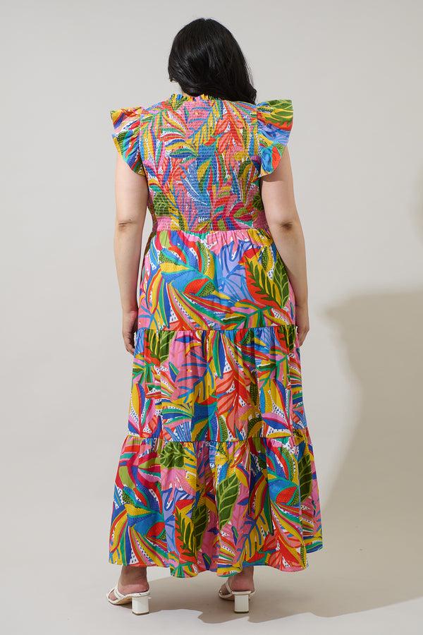 Sugarlips New Guinea Sunfire Tiered Midi Dress Curve