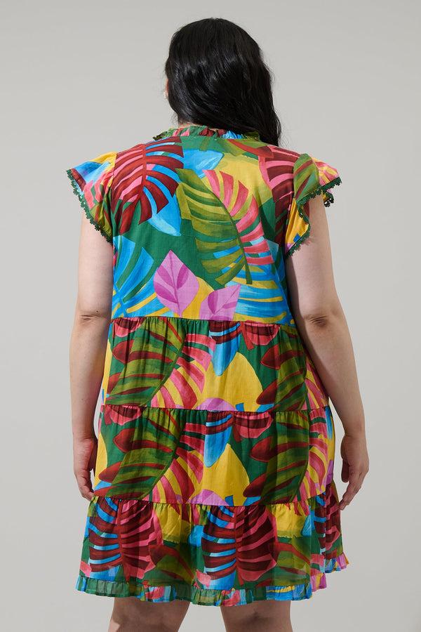 Sugarlips Novi Tropical Yodi Shift Mini Dress Curve