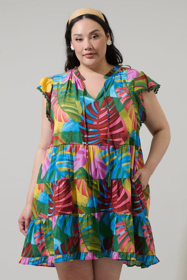 sugarlips Novi Tropical Yodi Shift Mini Dress Curve
