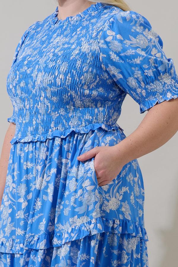 Sugarlips Odella Floral Analisa Smocked Midi Dress Curve