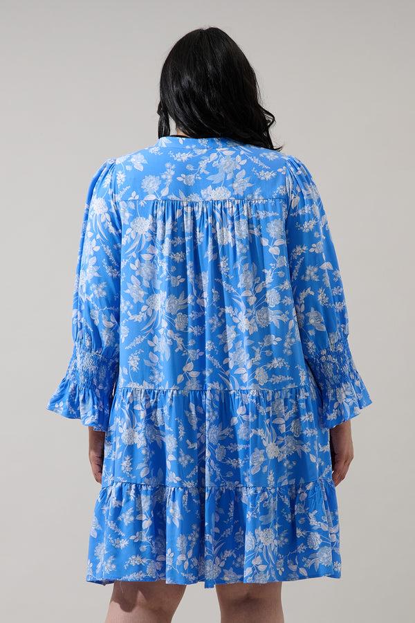 Sugarlips Odella Floral Anamy Shift Mini Dress Curve