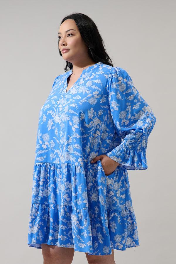 Sugarlips Odella Floral Anamy Shift Mini Dress Curve