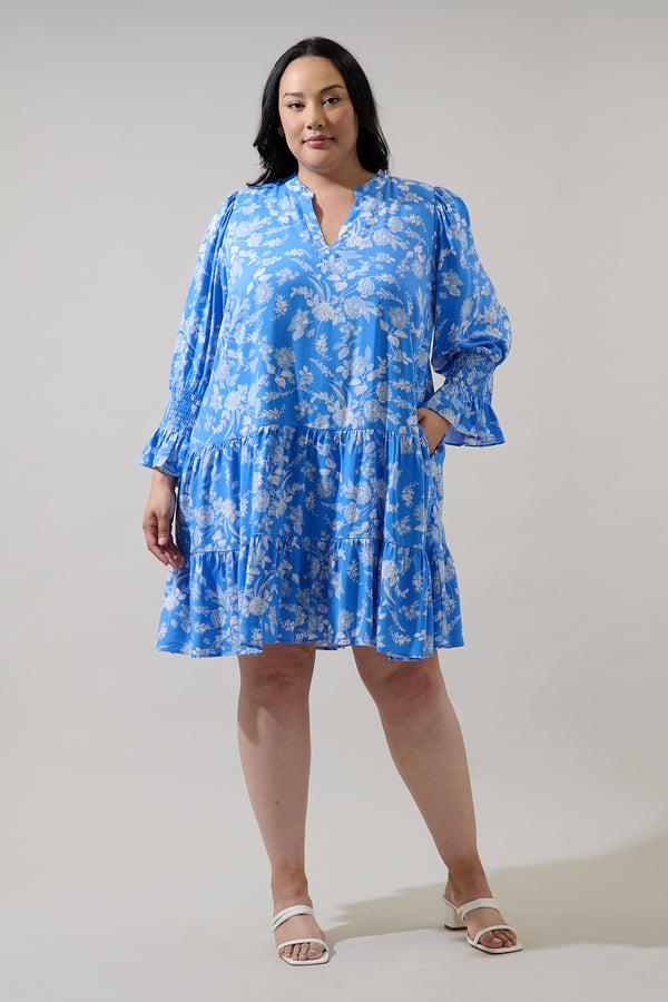 Sugarlips Odella Floral Anamy Shift Mini Dress Curve