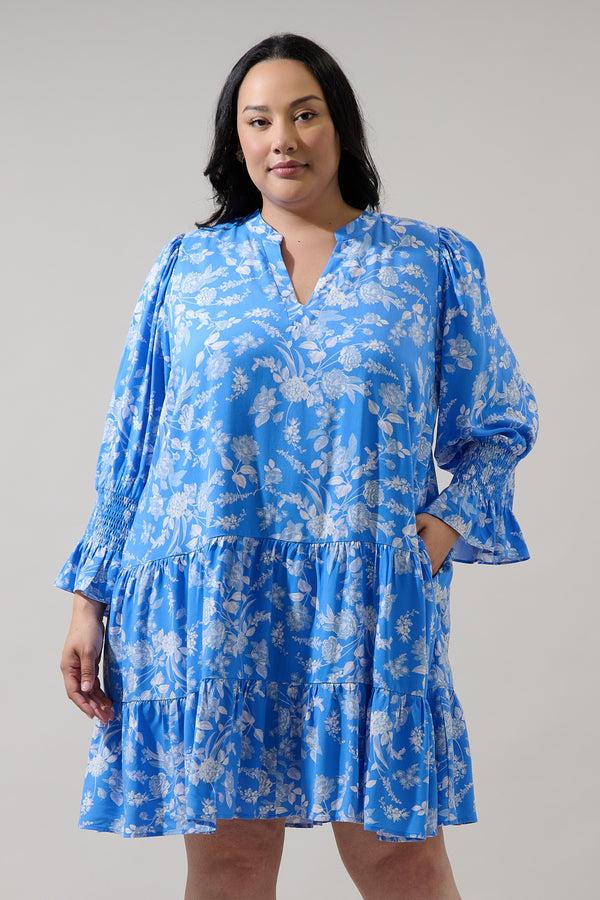sugarlips Odella Floral Anamy Shift Mini Dress Curve