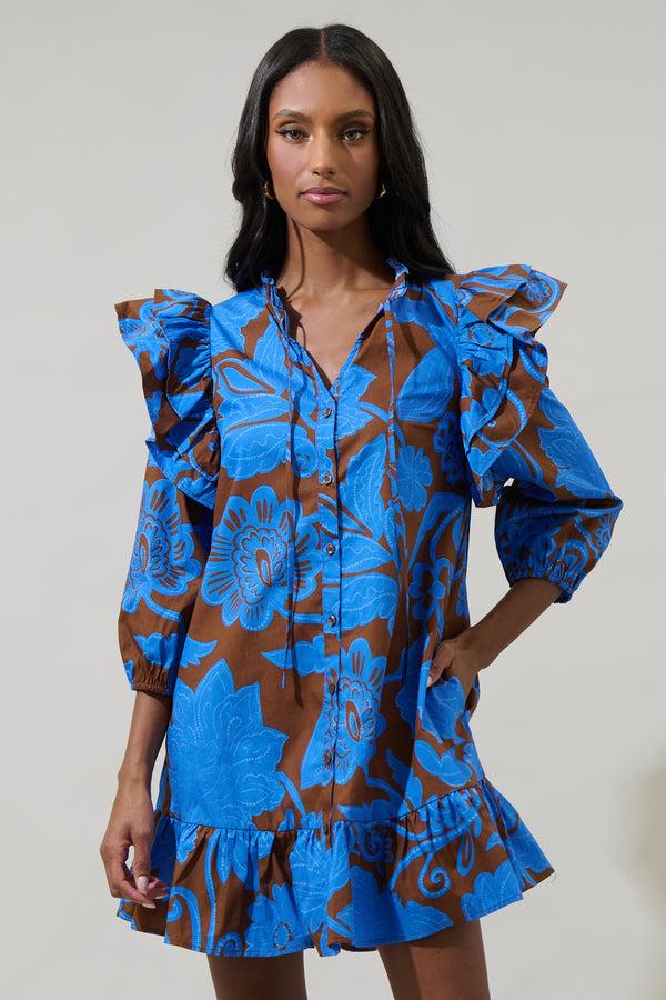 Sugarlips Ofelia Floral Sammy Ruffle Drop Waist Dress