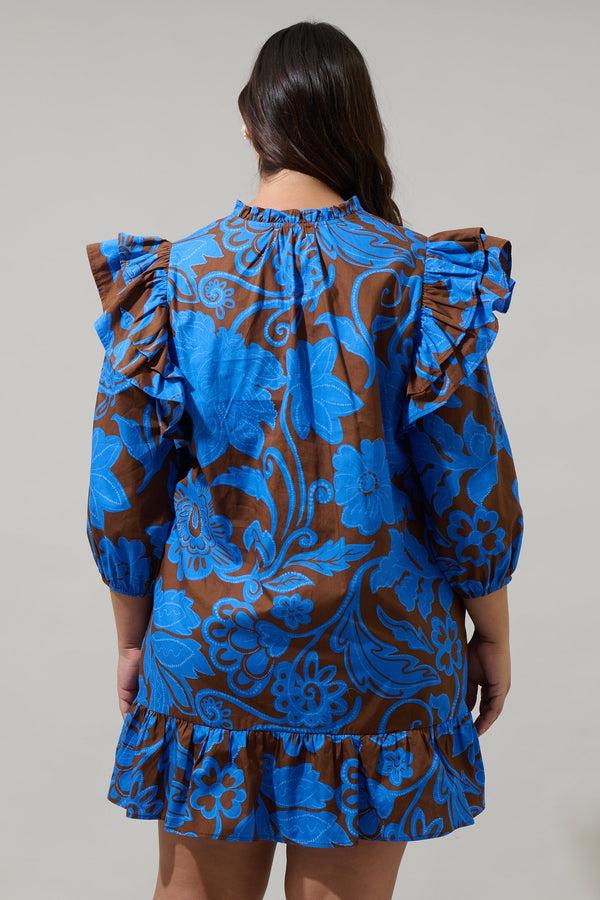 Sugarlips Ofelia Floral Sammy Ruffle Drop Waist Dress Curve