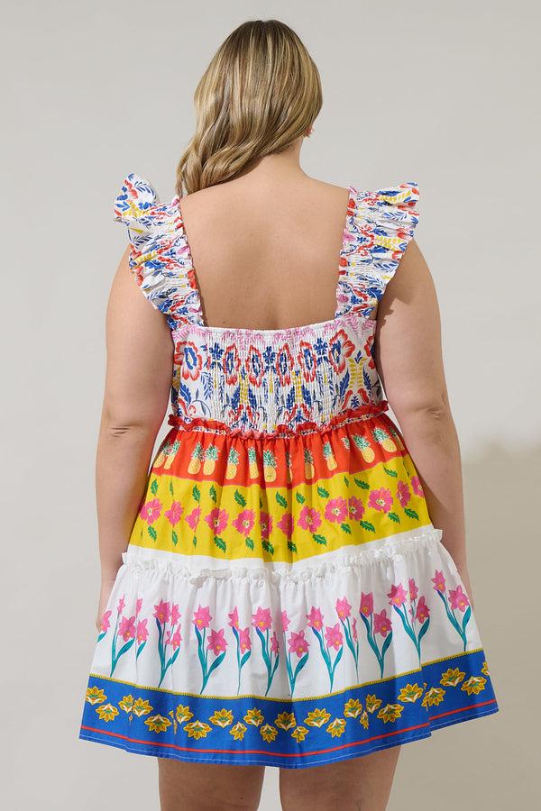 Sugarlips Olympia Floral Ruffle Tiered Mini Dress Curve