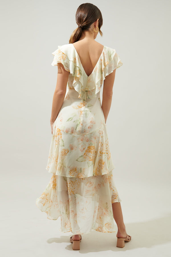 Sugarlips Once Upon A Time Ruffle Tiered Sinclair Midi Dress
