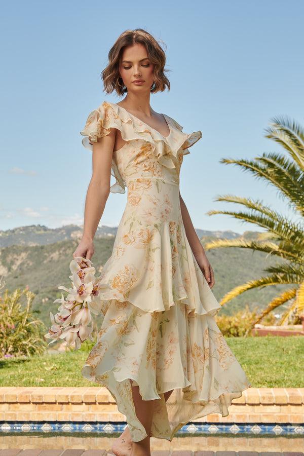sugarlips Once Upon a Time Ruffle Tiered Sinclair Midi Dress