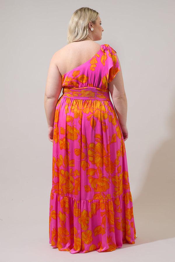 Sugarlips Pacey Floral Bayou One Shoulder Maxi Dress Curve